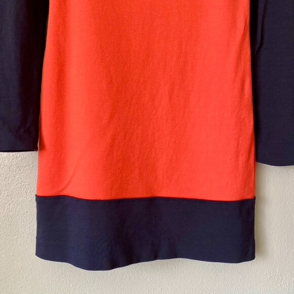 🟢 Milly Of New York Poppy Orange Blue Long Sleeve Color Block Mod 60's Dress - Picture 4 of 9